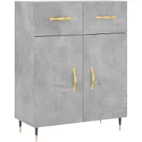 vidaXL Dressoir 69,5x34x90 cm bewerkt hout betongrijs
