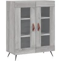 vidaXL Dressoir 69,5x34x90 cm bewerkt hout grijs sonoma eikenkleurig