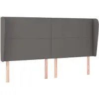 vidaXL Hoofdbord met randen 163x23x118/128 cm kunstleer grijs