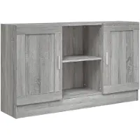 vidaXL Dressoir 120x30,5x70 cm bewerkt hout grijs sonoma eikenkleurig