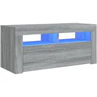 vidaXL Tv-meubel met LED-verlichting 90x35x40 cm grijs sonoma eiken