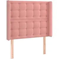 vidaXL Hoofdbord met randen 103x16x118/128 cm fluweel roze