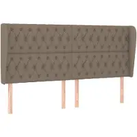 vidaXL Hoofdbord met randen 203x23x118/128 cm stof taupe