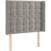 vidaXL Hoofdbord met randen 103x16x118/128 cm fluweel lichtgrijs