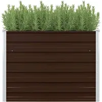 vidaXL Plantenbak verhoogd 100x100x77 cm gegalvaniseerd staal bruin