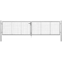 vidaXL Tuinpoort gegalvaniseerd staal 400x75 cm zilver