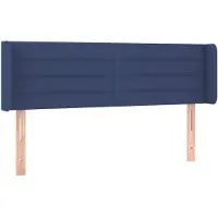 vidaXL Hoofdbord met randen 147x16x78/88 cm stof blauw