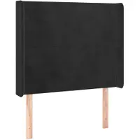 vidaXL Hoofdbord met randen 103x16x118/128 cm fluweel zwart