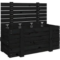vidaXL Opbergbox 91x40,5x42 cm massief grenenhout zwart