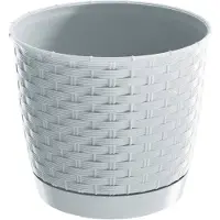 Prosperplast plantenpot/bloempot - kunststof - D19 x H16,5 cm - parel wit - Plantenpotten