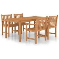 vidaXL 5-delige tuinset 180x90 cm massief teakhout