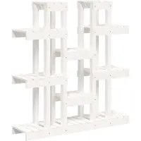 vidaXL Plantenstandaard wit 104,5x25x109,5 cm massief grenenhout