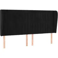 vidaXL Hoofdbord met randen 163x23x118/128 cm fluweel zwart