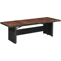 vidaXL Tuintafel 240x90x74 cm poly rattan en massief hout