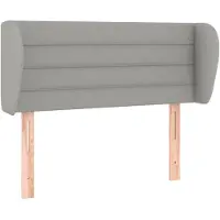 vidaXL Hoofdbord met randen 83x23x78/88 cm stof lichtgrijs