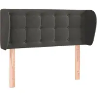 vidaXL Hoofdbord met randen 93x23x78/88 cm fluweel donkergrijs