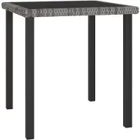 vidaXL Tuintafel 70x70x73 cm poly rattan grijs