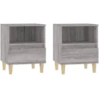 vidaXL Nachtkastjes 2 st 40x35x50 cm grijs sonoma eikenkleurig