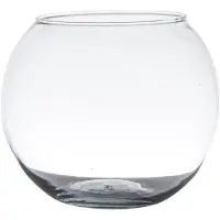 Hakbijl Glass Glazen Bubble Bol Vaas Ø16xH13cm Transparant transparant Keramiek