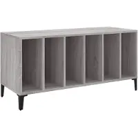 vidaXL Platenkast 100x38x48 cm bewerkt hout grijs sonoma eikenkleurig