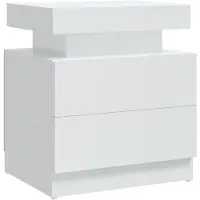 vidaXL Nachtkastje 45x35x52 cm bewerkt hout hoogglans wit