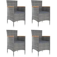 vidaXL Tuinstoelen 4 st poly rattan grijs