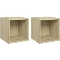 vidaXL Tv-meubelen 2 st 37x35x37 cm bewerkt hout sonoma eikenkleurig