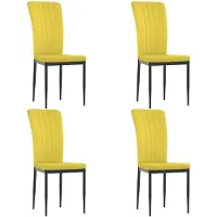 vidaXL Eetkamerstoelen 4 st fluweel mosterdgeel