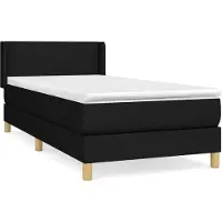 vidaXL Boxspring met matras stof zwart 90x190 cm