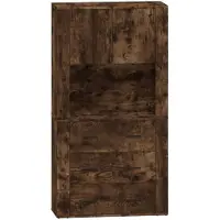 vidaXL Hoge kast bewerkt hout gerookt eikenkleurig
