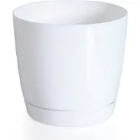 Prosperplast plantenpot - kunststof - parel wit - D21 x H19 cm - Plantenpotten