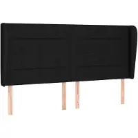 vidaXL Hoofdbord met randen 163x23x118/128 cm stof zwart