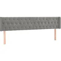 vidaXL Hoofdbord met randen 203x16x78/88 cm fluweel lichtgrijs