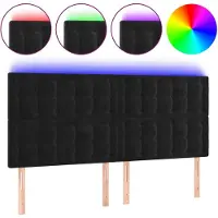 vidaXL Hoofdbord LED 180x5x118/128 cm fluweel zwart