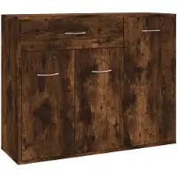 vidaXL Dressoir, gerookt eikenfineer, 88x30x70 cm, houtvezelplaat