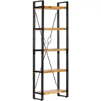 vidaXL Boekenkast met 5 schappen 60x30x180 cm massief mangohout