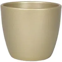 Floran Kleine bloempot/plantenpot van keramiek in het parelgoud D17.5 en H15 cm - Plantenpotten