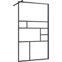 vidaXL Inloopdouchewand 90x195 cm ESG-glas transparant en zwart