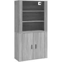 vidaXL Hoge kast bewerkt hout grijs sonoma eikenkleurig