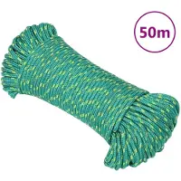 vidaXL Boottouw 3 mm 50 m polypropyleen groen