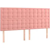 vidaXL Hoofdbord roze 200x5x118/128 cm fluweel