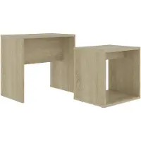 vidaXL Salontafelset 48x30x45 cm bewerkt hout sonoma eikenkleurig
