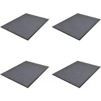 vidaXL Deurmatten 4 st 90x60 cm PVC grijs