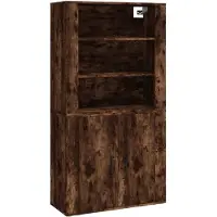 vidaXL Hoge kast bewerkt hout gerookt eikenkleurig