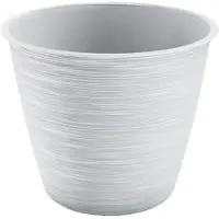 Prosperplast plantenpot/bloempot - kunststof - wit - D24 x H20 cm - Plantenpotten