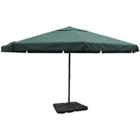 vidaXL Parasol met draagbare voet aluminium (groen)