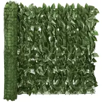vidaXL Balkonscherm met donkergroene bladeren 600x75 cm