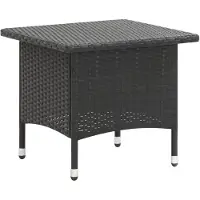 vidaXL Theetafel 50x50x47 cm poly rattan zwart