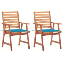 vidaXL Tuinstoelen 2 st met kussens massief acaciahout