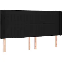 vidaXL Hoofdbord met randen 183x16x118/128 cm stof zwart